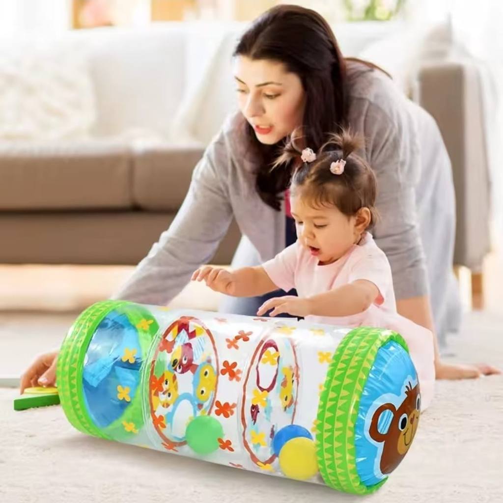 Rolo Inflável de Engatinhar Sensorial para Bebê – Estimula Engatinhar, Coordenação e Percepção - PVC | Shopee Brasil