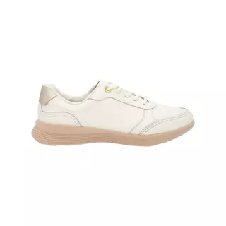 Tenis Feminino Usaflex Couro Casual Cadarço Creme em Oferta na Shopee