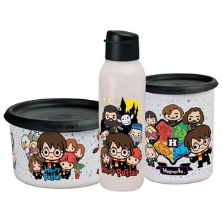 Kit Potes e Garrafa Tupperware Harry Potter Instantânea Mágica Colorida 3 Peças em Oferta na Shopee