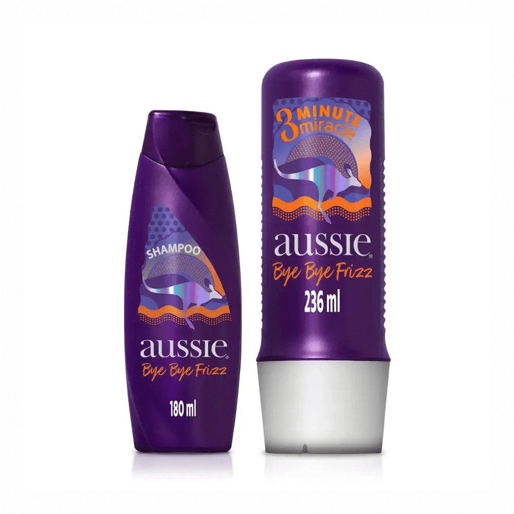 Kit Aussie Bye Bye Frizz Shampoo 180ml+Condicionador Intensivo 236ml ...