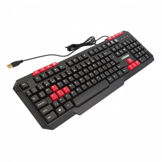 Teclado Gamer Multimídia com fio ABNT2 EXBOM BK-G136 Padrão Brasileiro