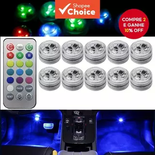 Adesivo Sem Fio LED Luz Ambiente Interior Do Carro Controle Remoto Lâmpada De Teto Alimentada Por Bateria Adesivo Sem Fio LED Luz Ambiente Interior Do Carro Controle Remoto Lâmpada De Teto Alimentada Por Bateria