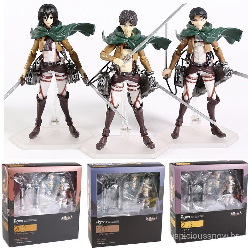 Action Figure Eren Jaeger 207 Attack on Titan Figma 203 Mikasa Ackerman ...