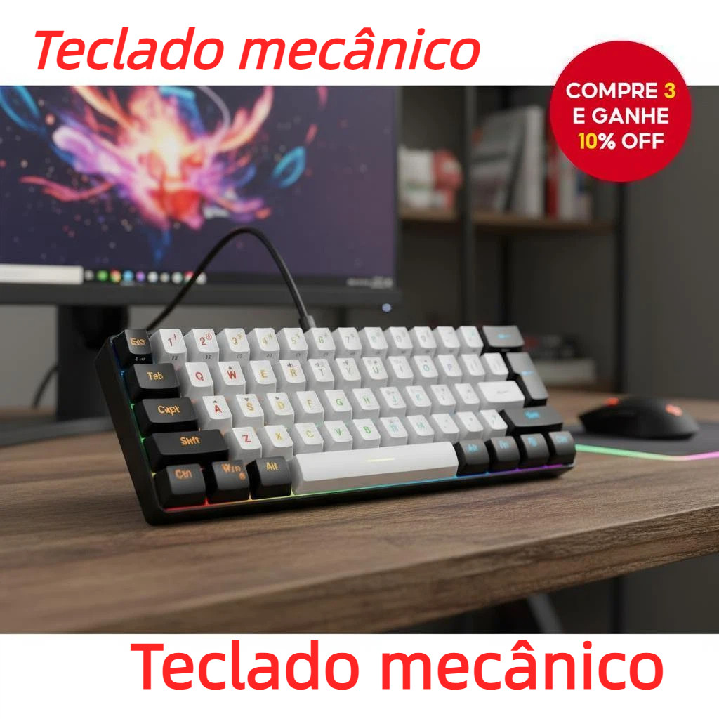 teclado mecanico switch red rgb em Promoção na Shopee Brasil 2026