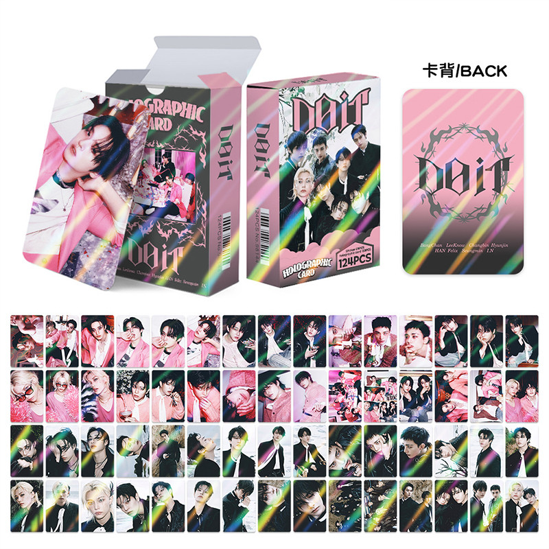 124 Pçs/Caixa Stray Kids Photocards Faz IT Cartão LOMO Holográfico