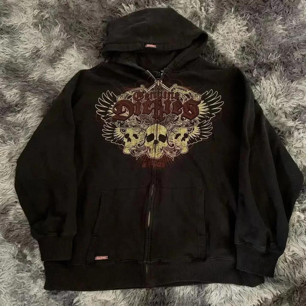 2000s Puro Algodão Vermelho Jaqueta Com Zíper Masculino Retro High