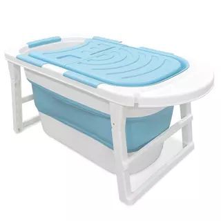 Banheira Ofurô Dobrável Portátil 200l Azul Adulto em Oferta na Shopee