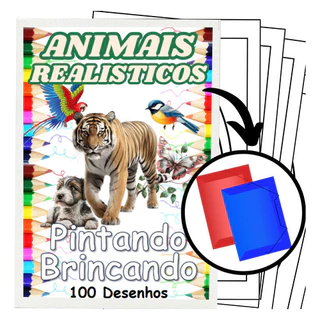 100 Desenhos Animais Realísticos Colorir 100 Folhas Avulsas em Oferta na Shopee