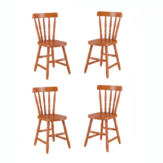 Conjunto 4 Cadeiras Madeira Eucalipto Mel Piratini