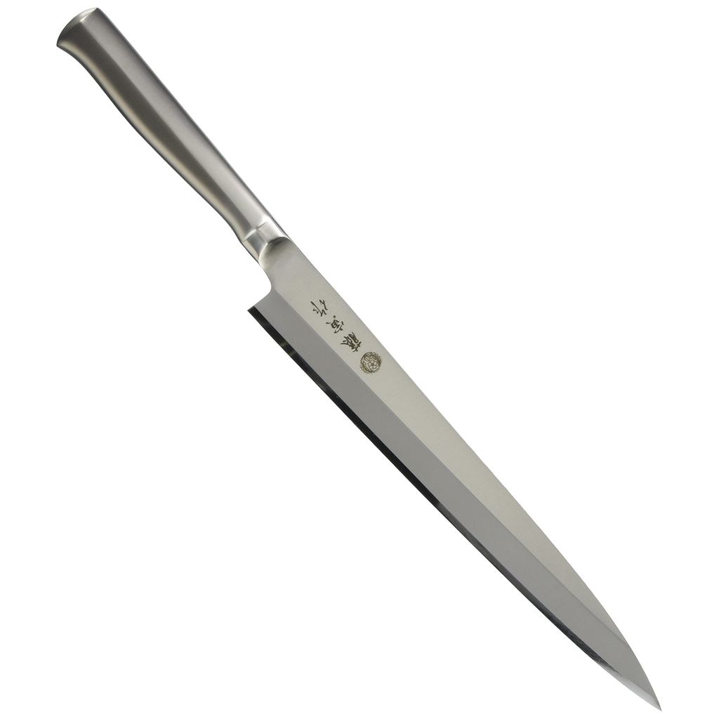 Fabricado por Fujitora Yanagiba 270 mm Fabricada no Japão. FU-623 totalmente em aço inoxidável