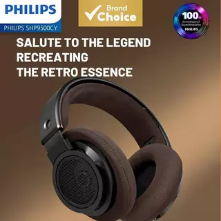  PHILIPS SHP9500CY Fones de Ouvido com Fio e Microfone Alta Qualidade Sonora Hi-Fi Dobráveis, Design Aberto,