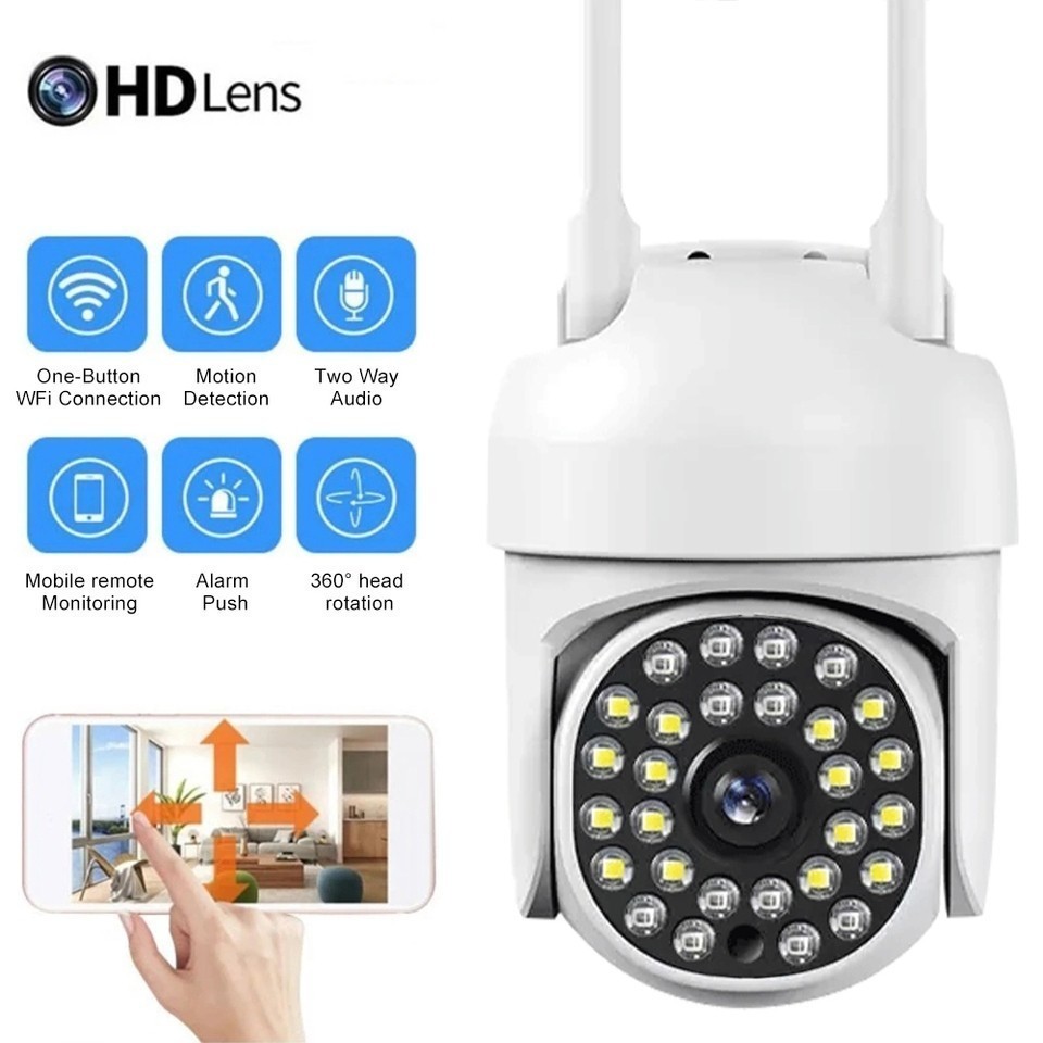 Câmera De Segurança 5G wi-fi externa À Prova D'água IP66 full hd yoosee gira 360 speed dome - Bivolt Com 28 LEDs SC-B47