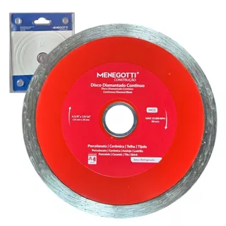 Disco Diamantado Contínuo Para Serra Mármore MDT 4 3/8" 110mm com Bucha Redutora 20x16mm Menegotti em Oferta na Shopee