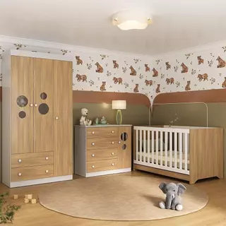 Quarto de Bebê Completo com Berço Americano 3 em 1 Pirulito Multimóveis MP4621 em Oferta na Shopee