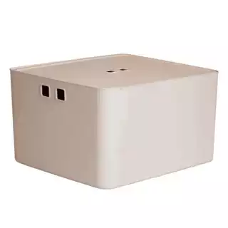 CAIXA ORGANIZADORA 36 LITROS COM TAMPA CREME - PARAMOUNT em Oferta na Shopee