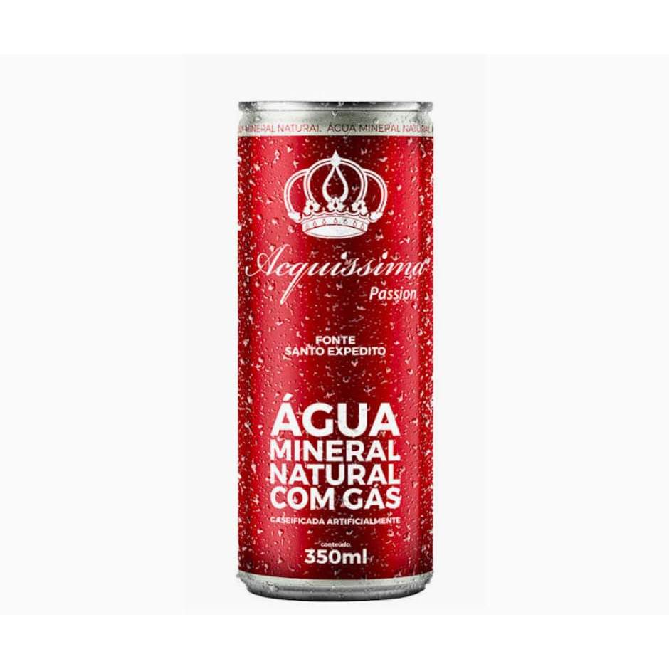 Agua Mineral Com Gas Acquissima Passion 350ml Lata 12un | Shopee Brasil