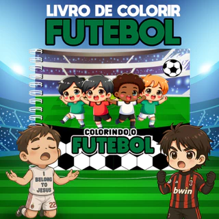 Livro De Colorir Infantil Futebol Capa Dura 50 Folhas de 180g em Oferta na Shopee