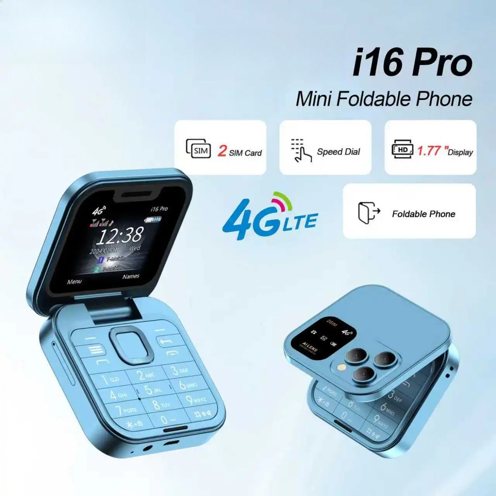 2025 i16 Pro 4G Mini Fold Mobile Phone Speed Dial Blacklist Lanterna ...