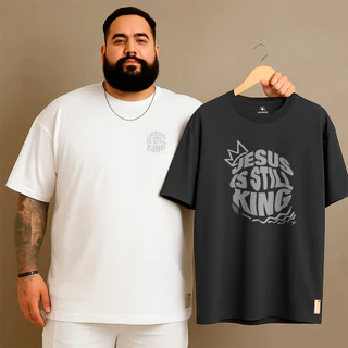 Kit 2 camiseta premium plus size estampa jesus cristã masculina g5