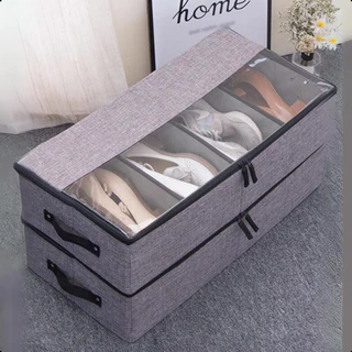 Caixa organizadora sob a cama com 4 tampas e divisórias ajustáveis para sapatos e roupas em Oferta na Shopee