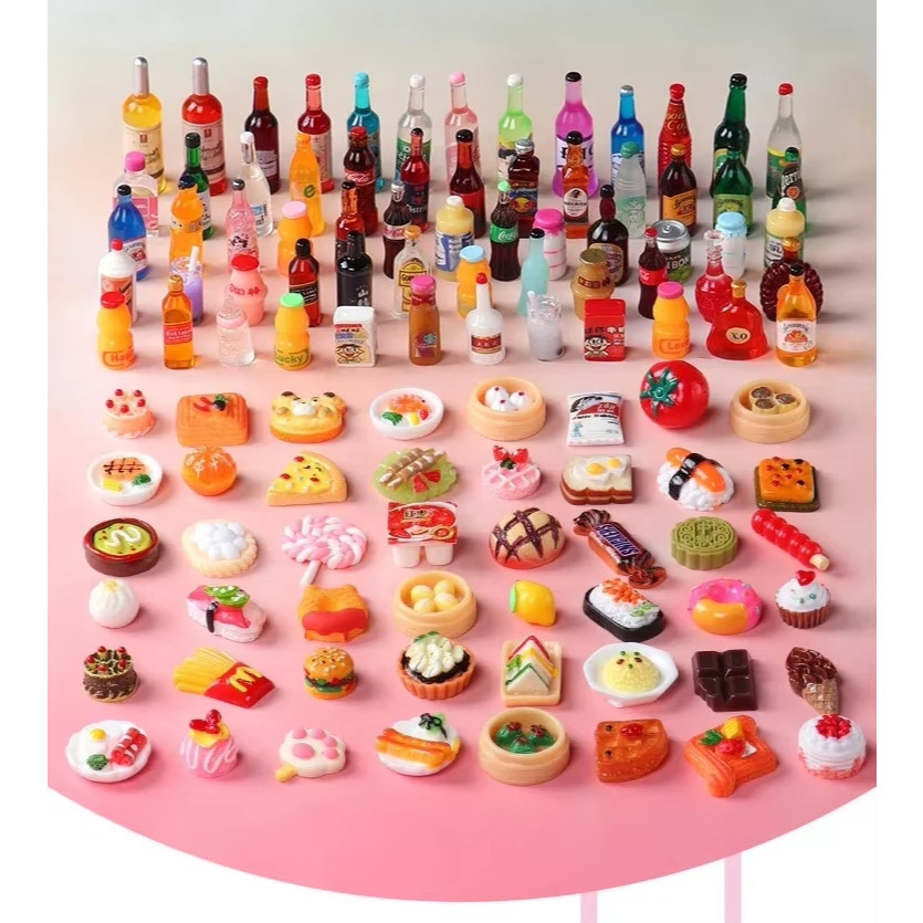 Comida En Miniatura Para Casa De Muñecas – Set De Accesorios De Cocina A Escala 1:12, Con Simulación Realista De Alimentos Y Bebidas