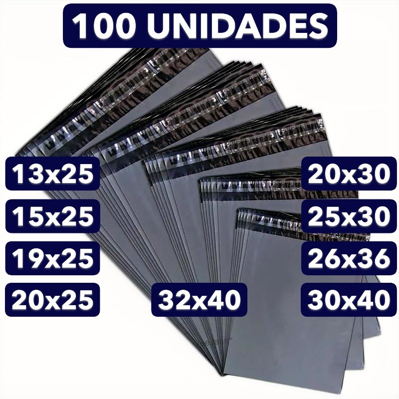Envelope de Segurança Preto 100un 20x25 20x30 Impermeável Lacre Forte