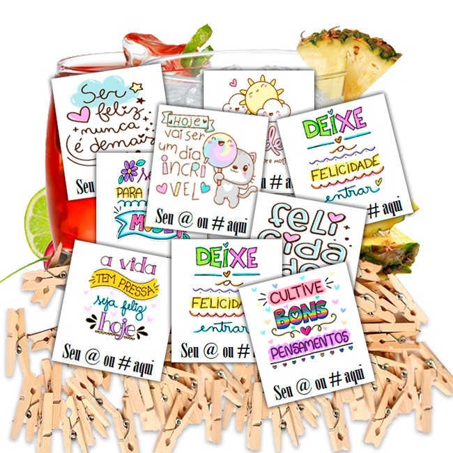 10 Etiquetas Personalizadas para Bebidas 5cm com Mini Etiquetador ...