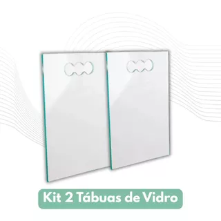 KIT 2 TÁBUAS DE VIDRO PARA CHURRASCO 40X25 8MM INCOLOR