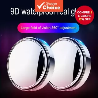 1 Par De Ventosa Para Carro , Espelho Retrovisor Auxiliar , Rotação De 360 Graus , Grande Angular , Moldura Redonda De P em Oferta na Shopee