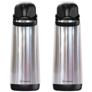 kit 2 Garrafa Térmica Café Leite Chá 1,8 Litros com Ampola de Vidro e Aço Inox Termolar em Oferta na Shopee
