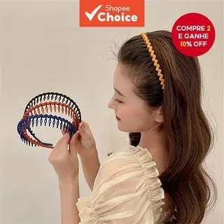 Conjunto De Faixa De Cabeça Flexível Em Ziguezague , 3 Peças , Aros De Cabelo Ondulados Antiderrapantes Para Mulheres E