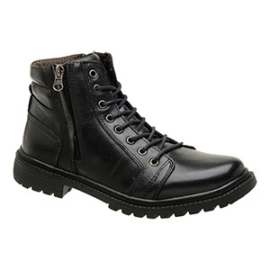 Bota Couro Preto Accona Masculina Dois Zíperes 2484403P