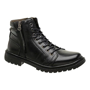Bota Couro Preto Accona Masculina Dois Zíperes 2484403P
