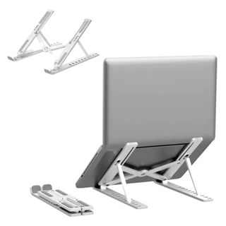 Suporte Base para Notebook/Tablet – Plástico Dobrável e Portátil 7 Níveis de Ajuste