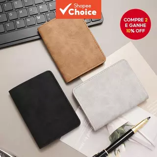 Carteira Vertical Ultrafina Masculina – Curta De Couro Macio Fosco Com Compartimentos Para Vários Cartões em Oferta na Shopee