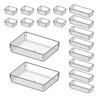 Kit 18 Organizadores Acrílico Cristal Modular Para Maquiagem em Oferta na Shopee