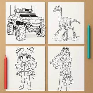 Desenhos para Colorir Meninas e Meninos Infantil Temas Variados em Oferta na Shopee