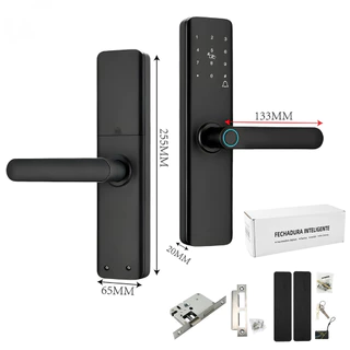 Fechadura Eletrônica Smart Door com Impressão Digital, Senha, Cartão NFC e Chave Mecânica fang