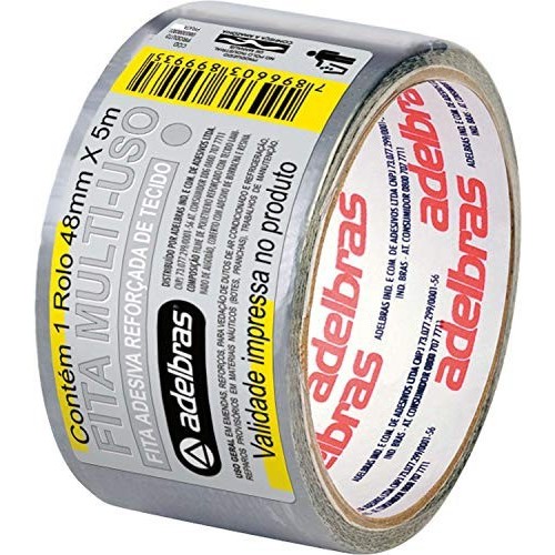 Fita Silver Tape Cinza 48X5 Prata Adelbras | Shopee Brasil