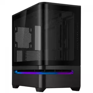 Gabinete Asus Prime AP202, ARGB, Mid Tower, Vidro Temperado, MATX, Sem Fonte, Sem Fan, Preto