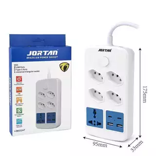 Extensão de Tomada 4 Entradas + USB e Type-C | 2500W | Com Proteção Contra Sobrecarga em Oferta na Shopee