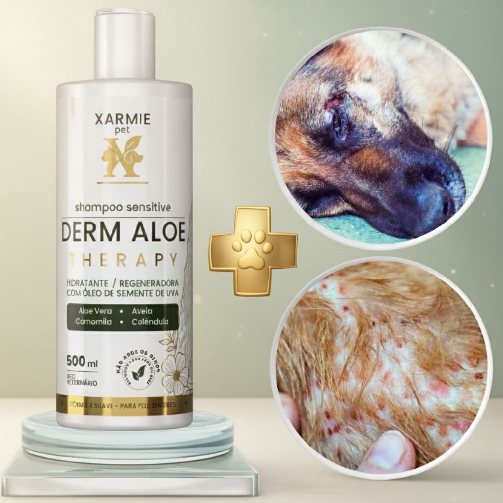 DERM ALOE 500ml – Shampoo Cachorro para Feridas, Dermatite & Alergia ...