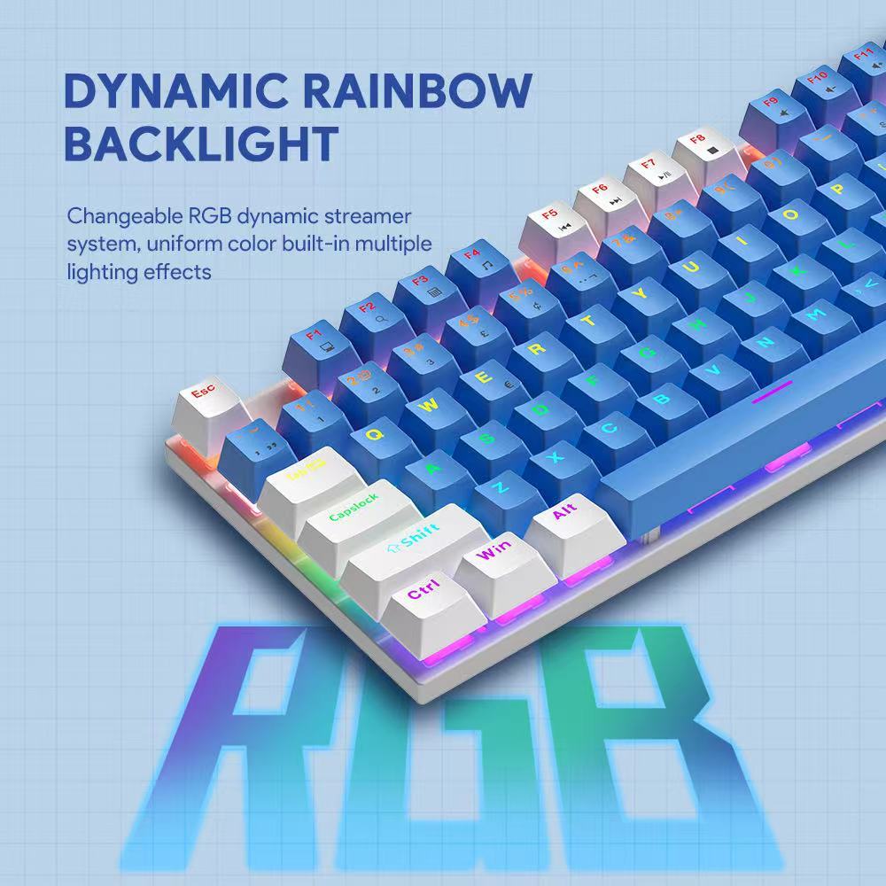 TECLADO GAMER COMFIO NSY KY300 SWITCH AZUL COM RGB RAINBOW