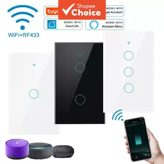  Interruptor Inteligente Wifi sem Fio Neutro 3 Teclas para Luz Residencial 100-240V Compatível com Alexa e Google Home