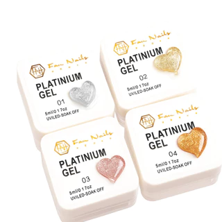 Decoração Em Gel UV PLATINIUM Prata FAN NAILS -4 COR em Oferta na Shopee