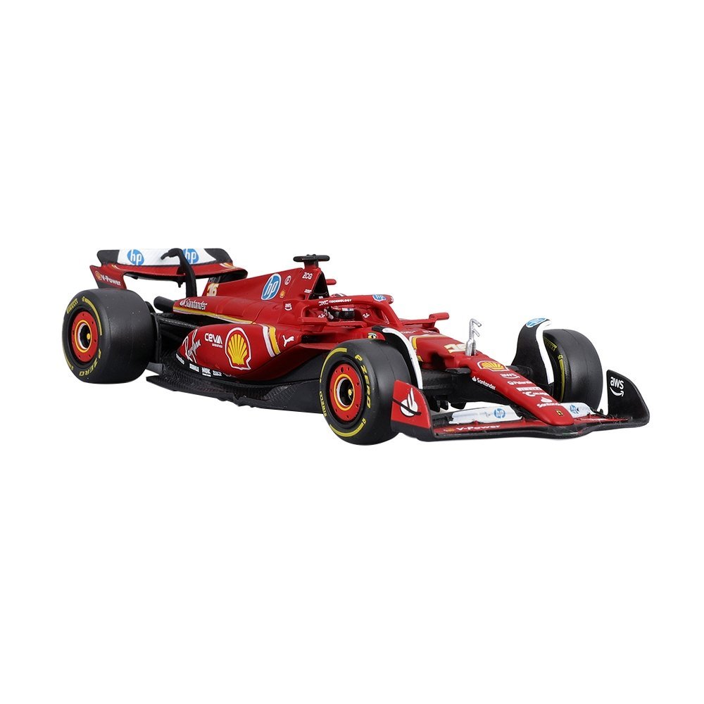 Carrinho Miniatura Burago F1 1:43 Ferrari SF-24 - Leclerc com Capacete