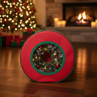 Bolsa Organizadora para Guirlanda de Natal com Visor Trasparente Tamanhos P 29cm