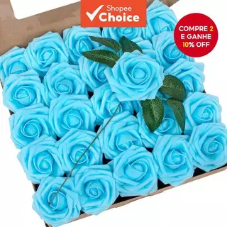 Rosas De Espuma Artificial 10 Peças , Centrais De Mesa Decorativas Com Haste Para Festa , Casamento E Decoração De Bolo em Oferta na Shopee