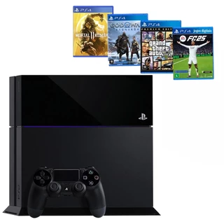 Sony Playstation 4 500 gb Ps4 + Ea Fc Fifa 25 + God Raganarok + Gta 5 + Mkt 11