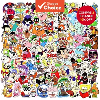 Adesivos Retrô De Desenho Animado Dos Anos 90 – Decalques De Vinil À Prova D'água Para Laptop , Bicicleta , Skate E Baga em Oferta na Shopee